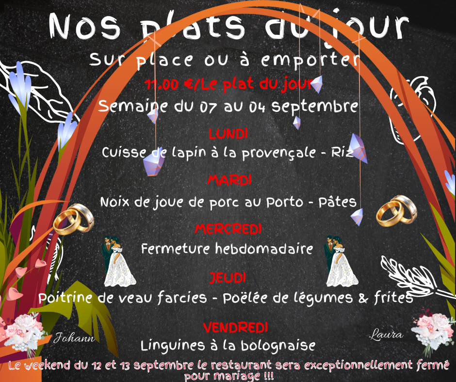 07.24 Nos Plats du jour deco mariage